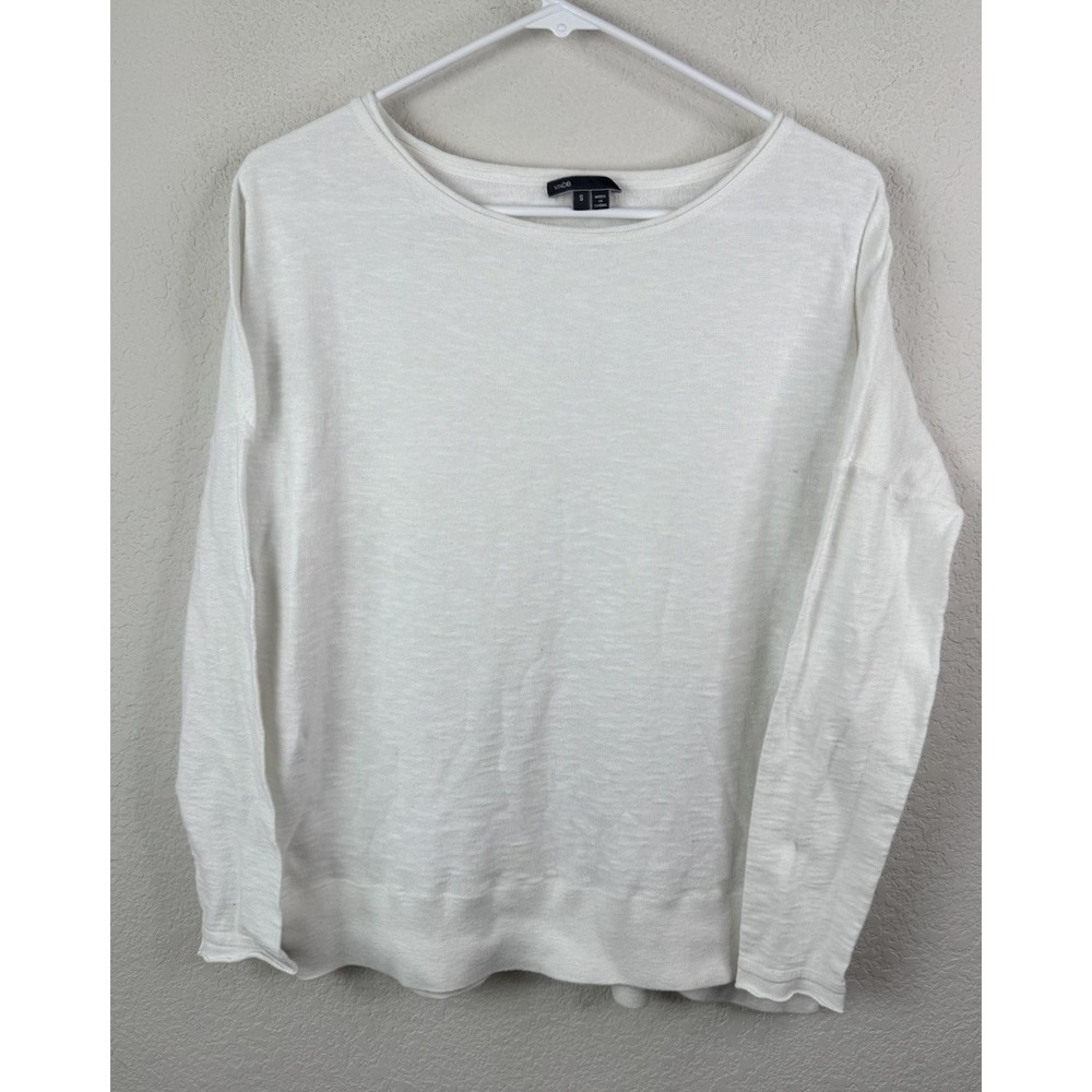 Vince Women's Long Sleeve Knit Top Sz S 100%‎ Cotton Crew Neck Layers Minimalist